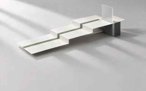 Three paper steps leading to a glass gate, illustrating a plan awaiting approval.